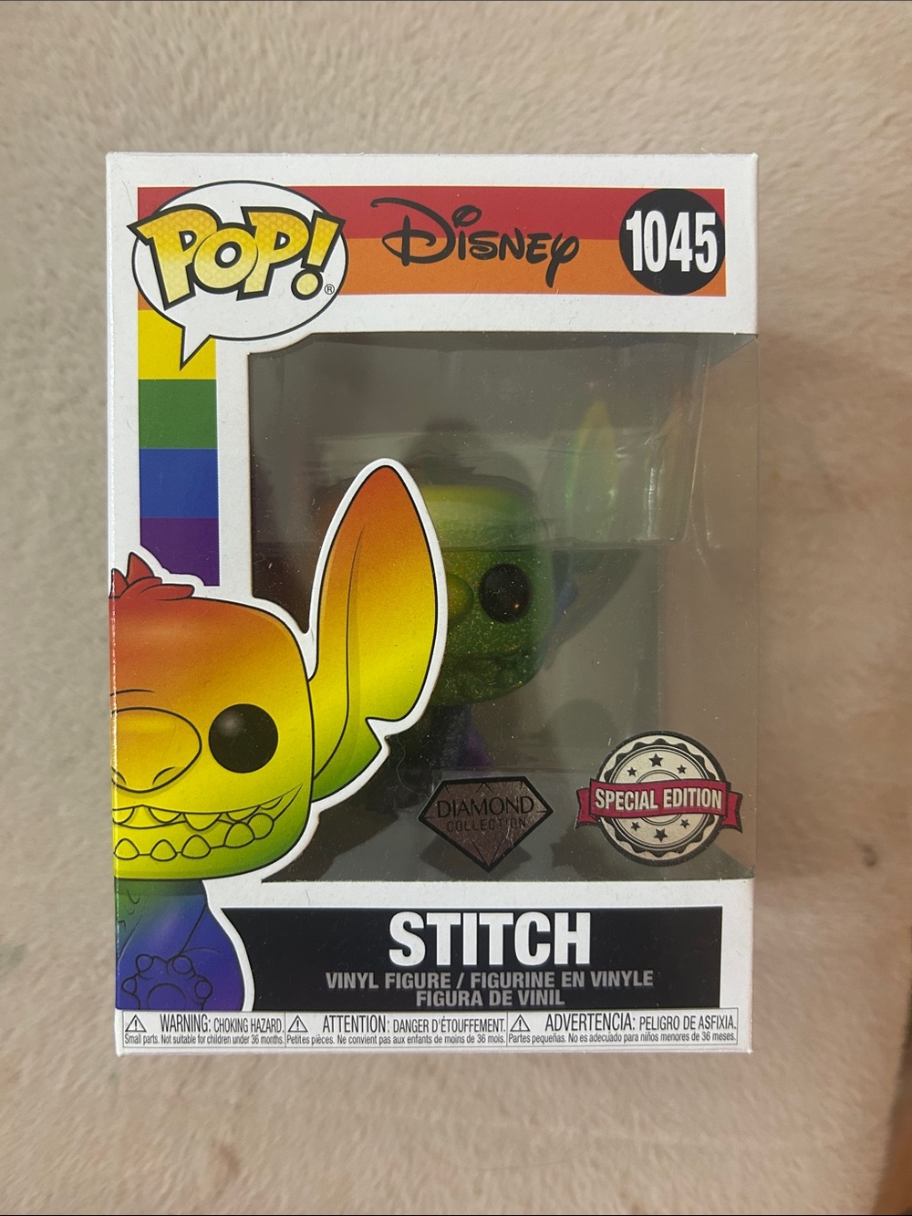 Funko Stitch Rainbow Diamond Glitter Pop! Figure
